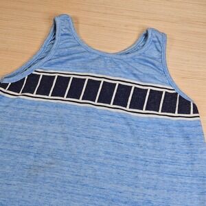 Yamaha Molly Design‎ Tank Top L Blue Striped Vintage USA Made Sleeveless Shirt